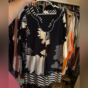 Crown and ivy navy and white dress